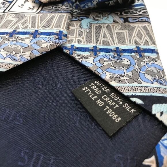 Traditional Craft Book of Kolls Silk Tie Blue - Picture 10 of 16